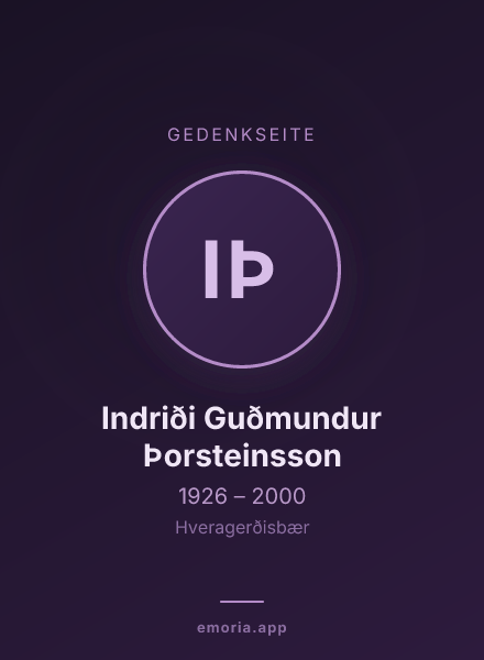 Gedenkportrait von Indriði Guðmundur Þorsteinsson