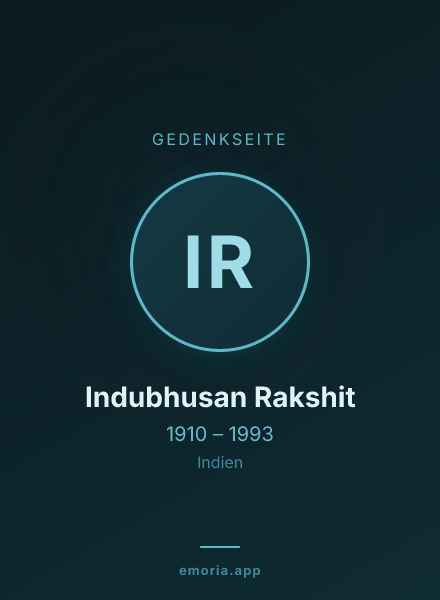 Gedenkportrait von Indubhusan Rakshit