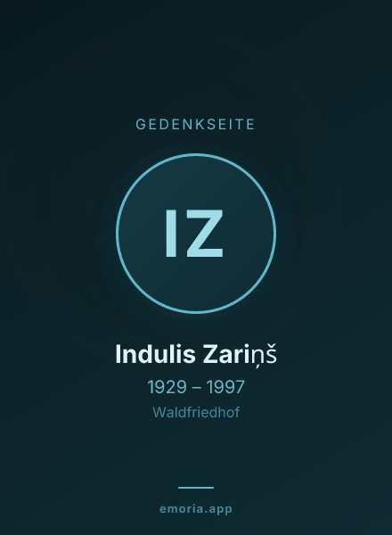 Gedenkportrait von Indulis Zariņš