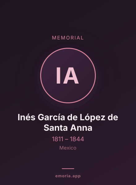 Memorial portrait of Inés García de López de Santa Anna