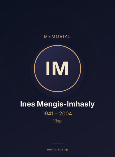 Memorial portrait of Ines Mengis-Imhasly