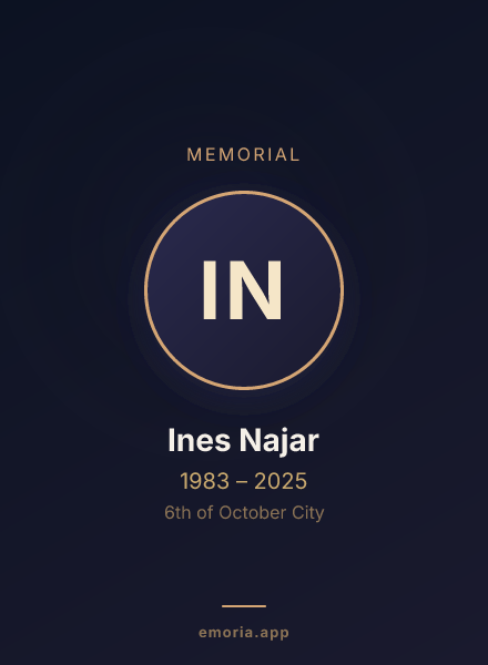 Memorial portrait of Ines Najar