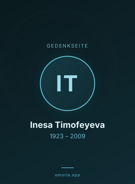 Gedenkportrait von Inesa Timofeyeva