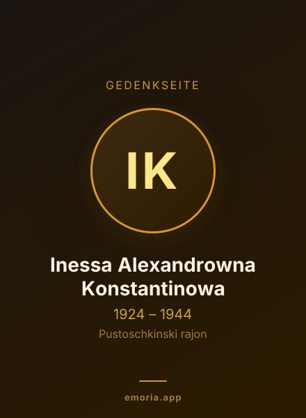 Gedenkportrait von Inessa Alexandrowna Konstantinowa
