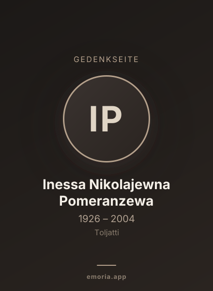 Gedenkportrait von Inessa Nikolajewna Pomeranzewa