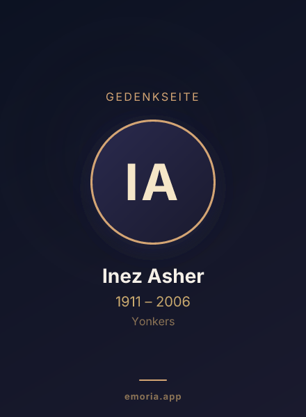 Gedenkportrait von Inez Asher