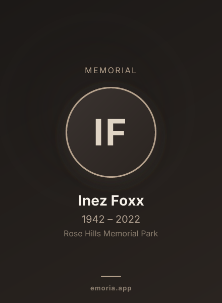 Memorial portrait of Inez Foxx