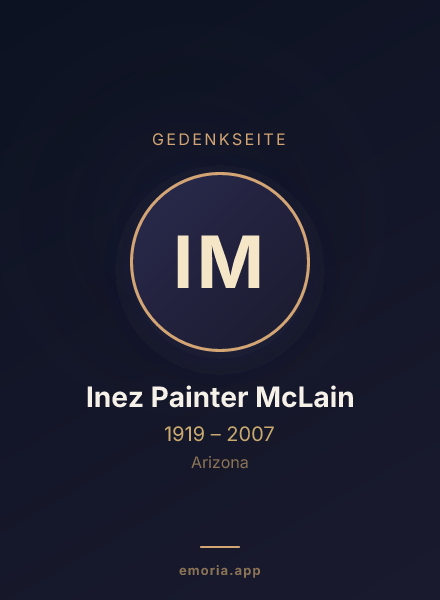 Gedenkportrait von Inez Painter McLain