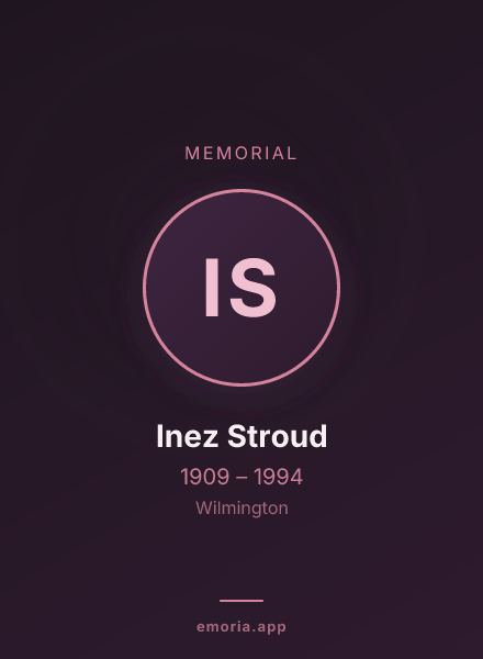 Memorial portrait of Inez Stroud