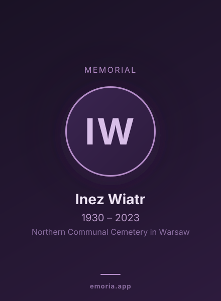 Memorial portrait of Inez Wiatr