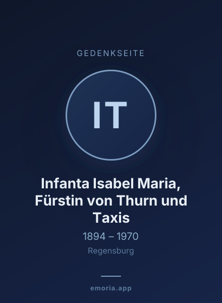 Gedenkportrait von Infanta Isabel Maria, Fürstin von Thurn und Taxis