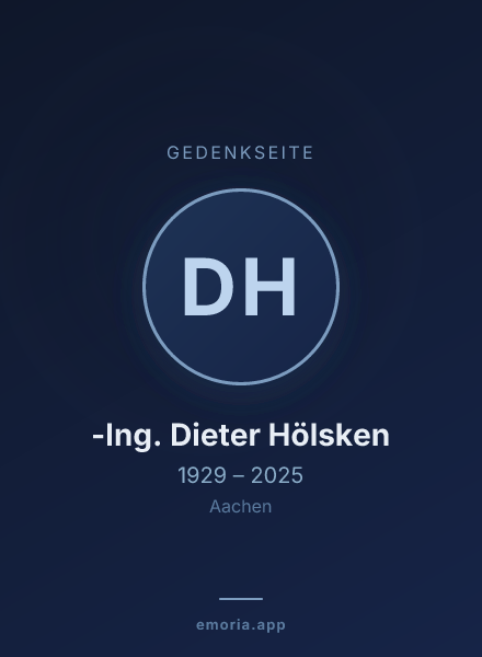 Gedenkportrait von Dr. -Ing. Dieter Hölsken