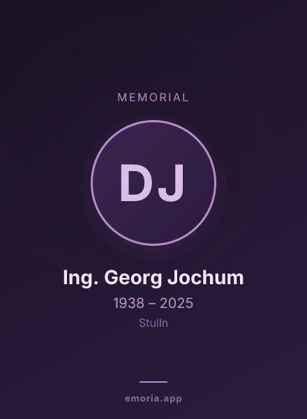 Memorial portrait of Dipl. Ing. Georg Jochum