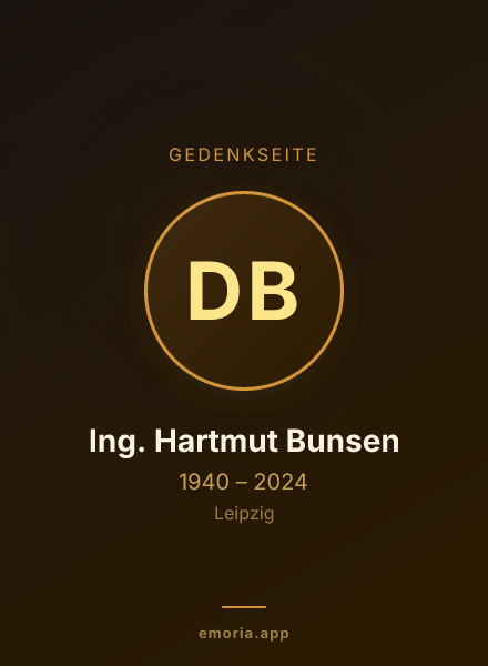 Gedenkportrait von Dipl. Ing. Hartmut Bunsen