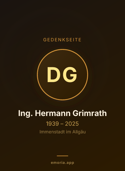 Gedenkportrait von Dipl. Ing. Hermann Grimrath