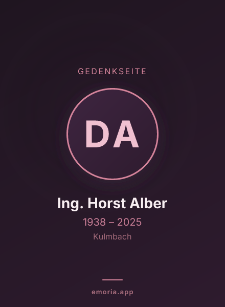 Gedenkportrait von Dipl. Ing. Horst Alber