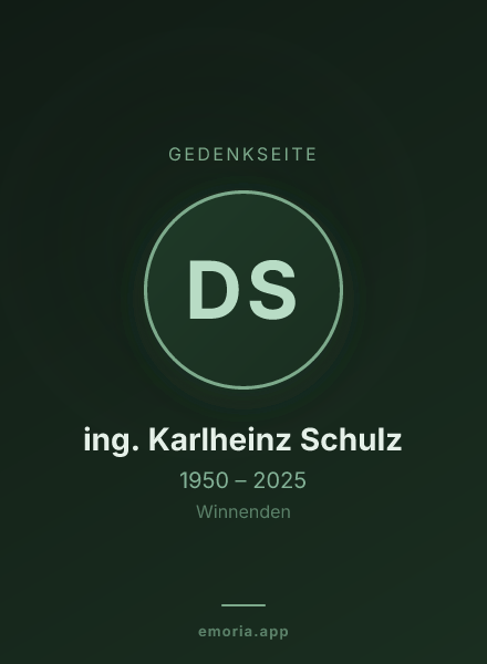Gedenkportrait von Dipl. ing. Karlheinz Schulz