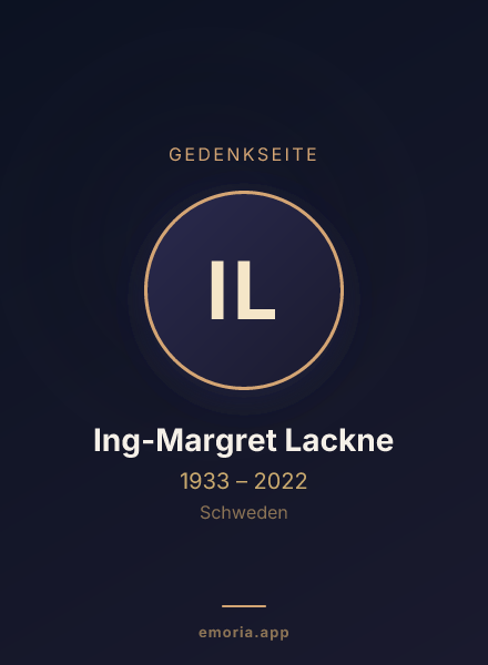 Gedenkportrait von Ing-Margret Lackne