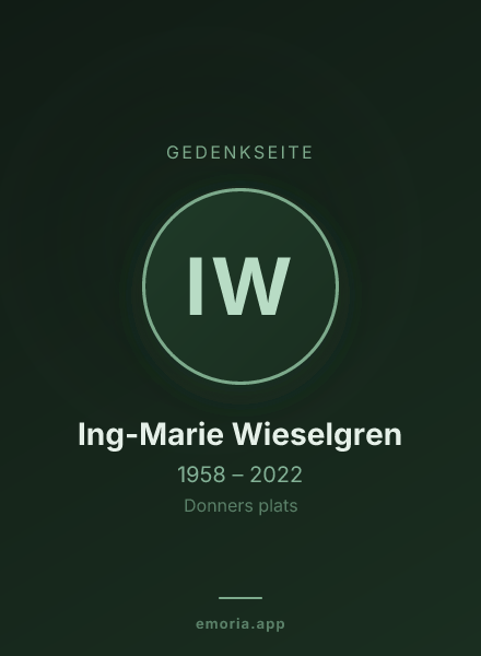 Gedenkportrait von Ing-Marie Wieselgren