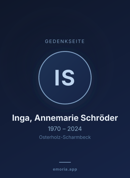 Gedenkportrait von Inga, Annemarie Schröder