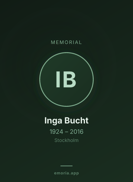 Memorial portrait of Inga Bucht