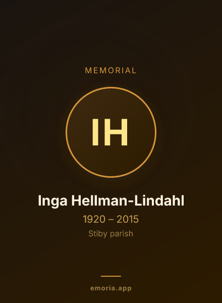 Memorial portrait of Inga Hellman-Lindahl