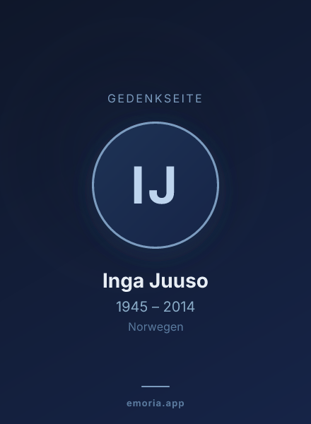 Gedenkportrait von Inga Juuso