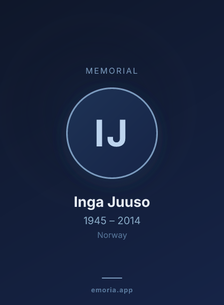 Memorial portrait of Inga Juuso