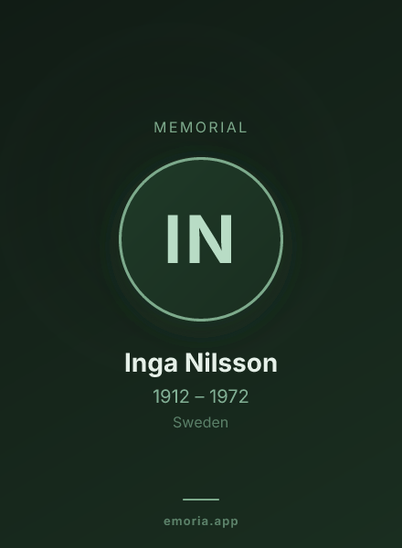 Memorial portrait of Inga Nilsson