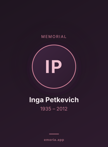 Memorial portrait of Inga Petkevich