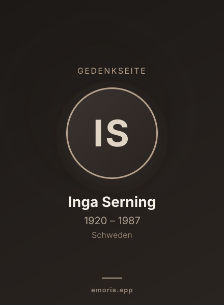 Gedenkportrait von Inga Serning