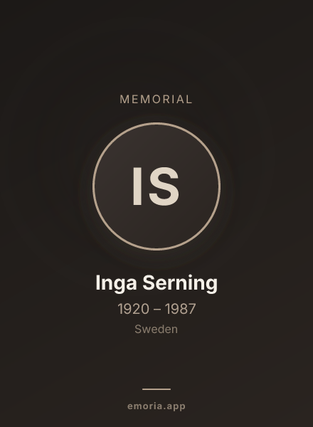 Memorial portrait of Inga Serning