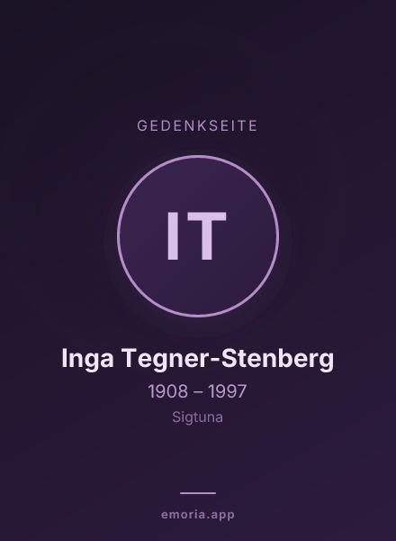 Gedenkportrait von Inga Tegner-Stenberg