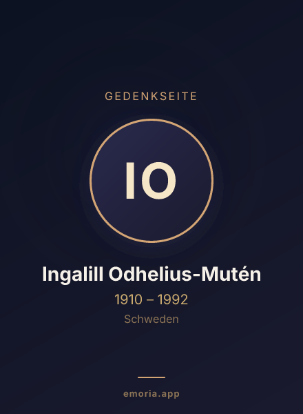 Gedenkportrait von Ingalill Odhelius-Mutén