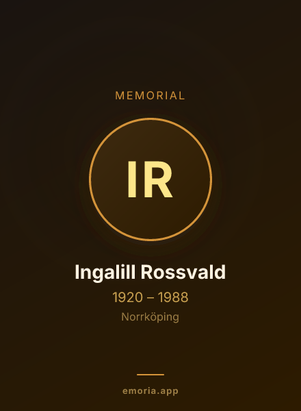Memorial portrait of Ingalill Rossvald