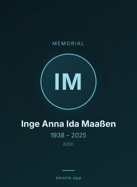 Memorial portrait of Inge Anna Ida Maaßen