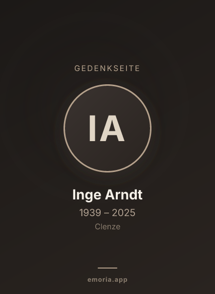Gedenkportrait von Inge Arndt