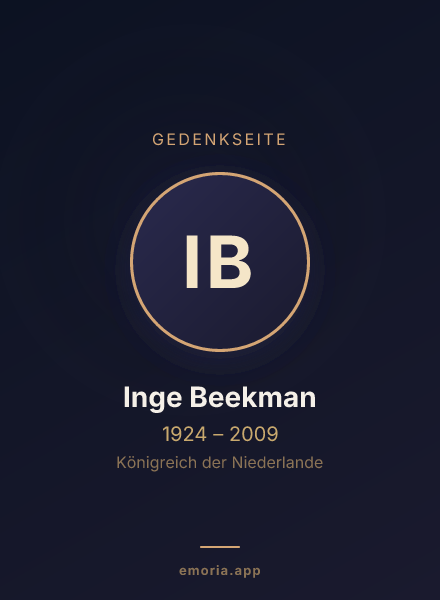Gedenkportrait von Inge Beekman
