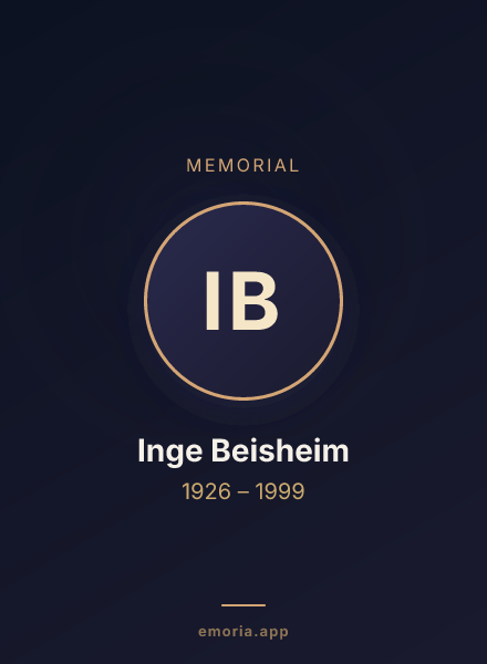 Memorial portrait of Inge Beisheim