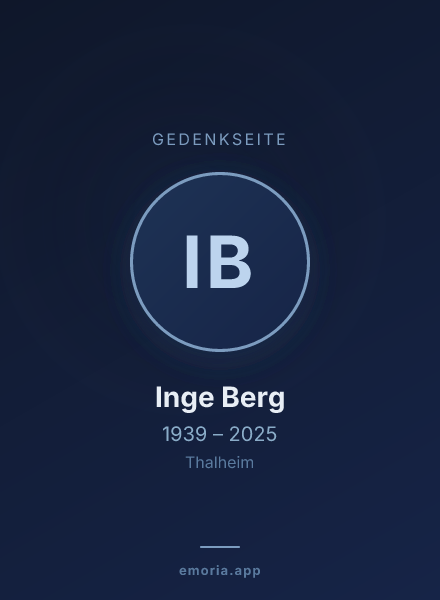 Gedenkportrait von Inge Berg
