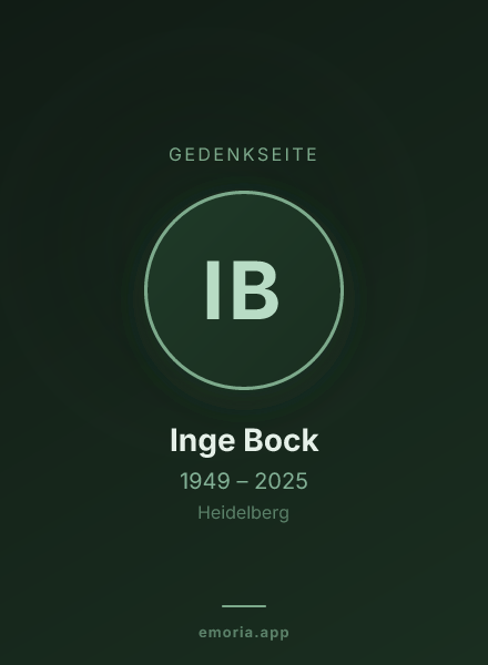 Gedenkportrait von Inge Bock