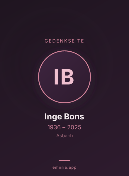 Gedenkportrait von Inge Bons