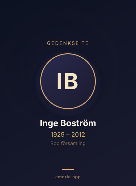 Gedenkportrait von Inge Boström