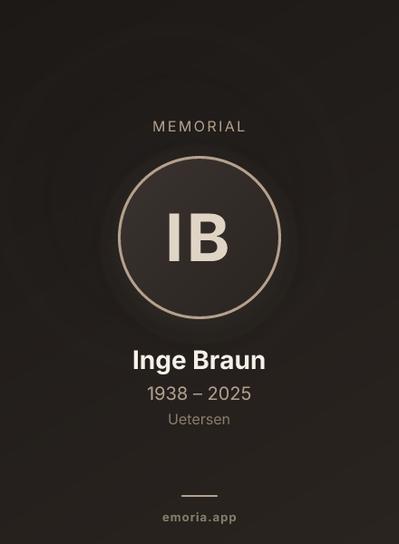 Memorial portrait of Inge Braun