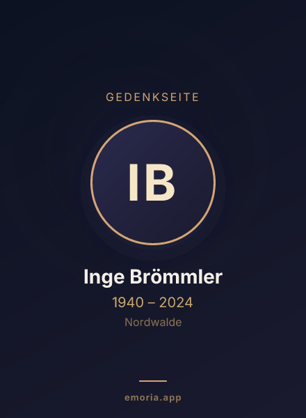 Gedenkportrait von Inge Brömmler
