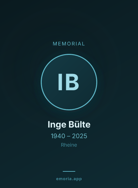 Memorial portrait of Inge Bülte