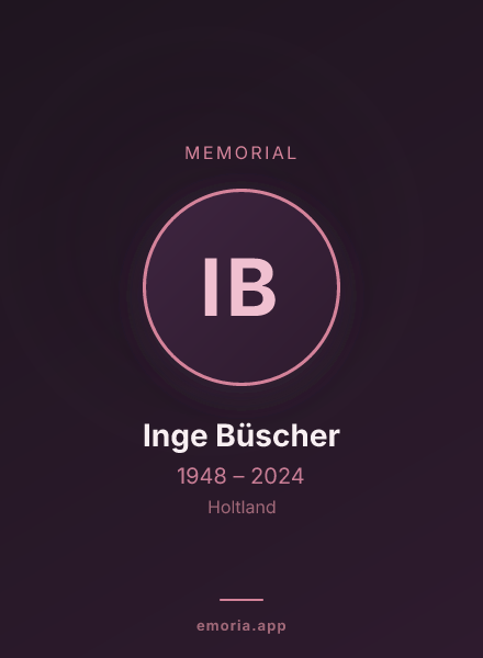 Memorial portrait of Inge Büscher
