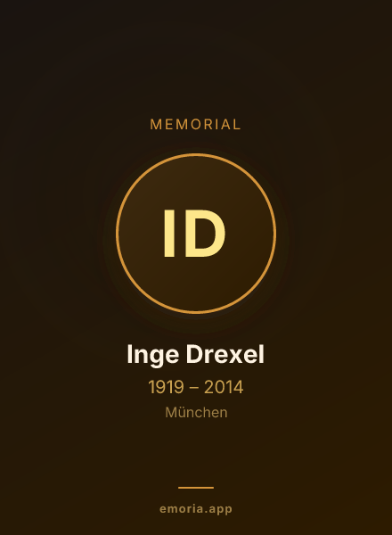 Memorial portrait of Inge Drexel