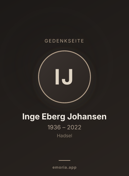Gedenkportrait von Inge Eberg Johansen
