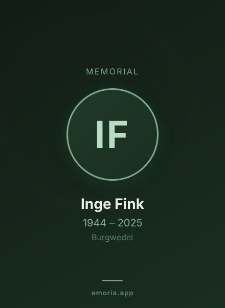 Memorial portrait of Inge Fink
